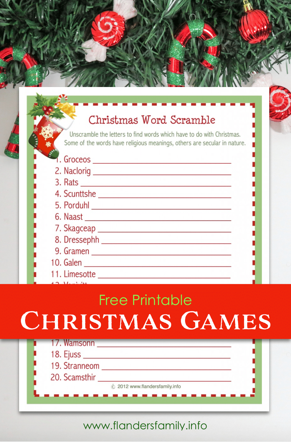 Christmas Word Scramble (Free Printable) - Flanders Family Homelife - Free Printable Religious Christmas Games