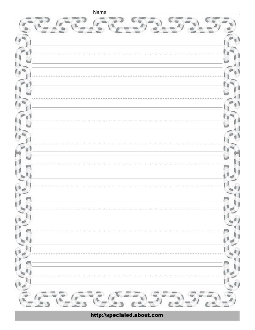 Christmas Writing Paper With Decorative Borders - Writing Borders Free Printable