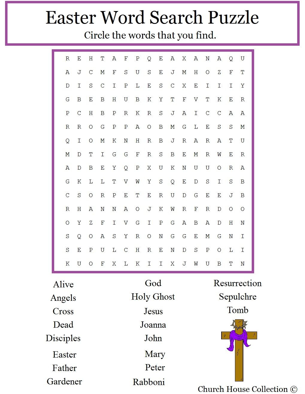 Free Printable Religious Easter Word Searches Free Printable