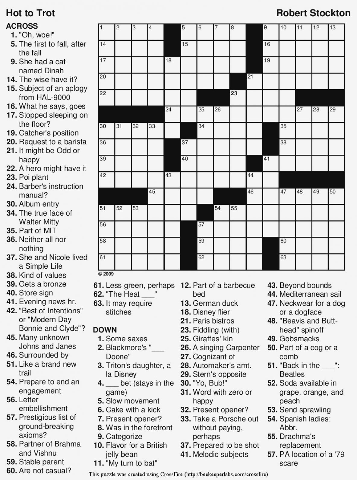 Coloring ~ Coloring Easy Printable Crossword Puzzles Large Print - Free Online Printable Easy Crossword Puzzles