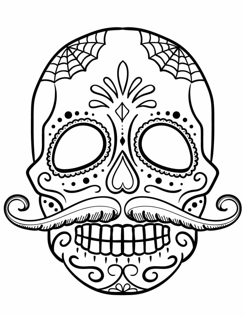 Coloring Page ~ Coloring Pages Free Printable Sugar Skull Food For - Free Printable Sugar Skull Coloring Pages