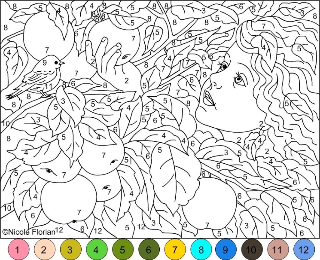 Color By Numbers For Adults Printable Francesco Printable   Coloring Page Phenomenal Colornumber Coloring Pages Free Free Printable Color By Number For Adults 