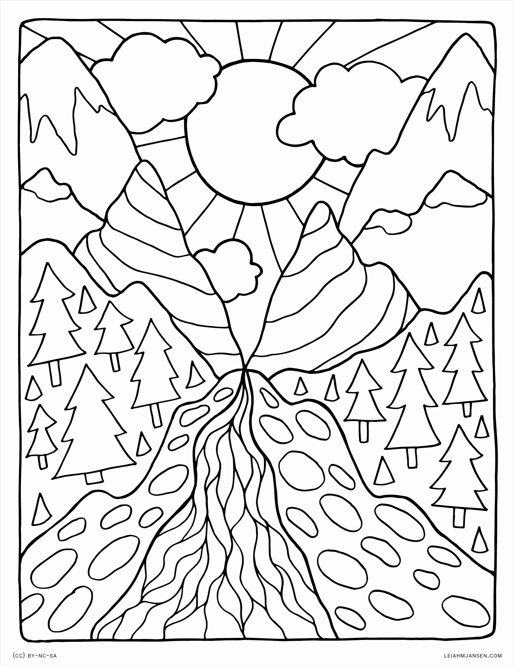 Coloring Pages For Kids Nature With Free Printable Nature Coloring - Free Printable Nature Coloring Pages For Adults