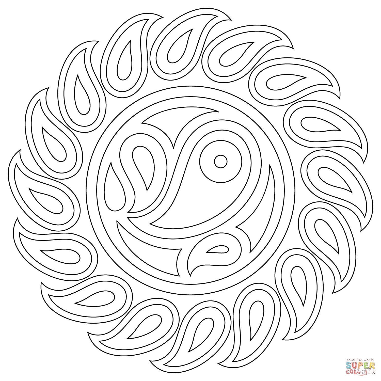 Coloring Pages : Paisley Mandala Coloring Page Pages For Kids Simple - Free Printable Mandala Coloring Pages For Adults