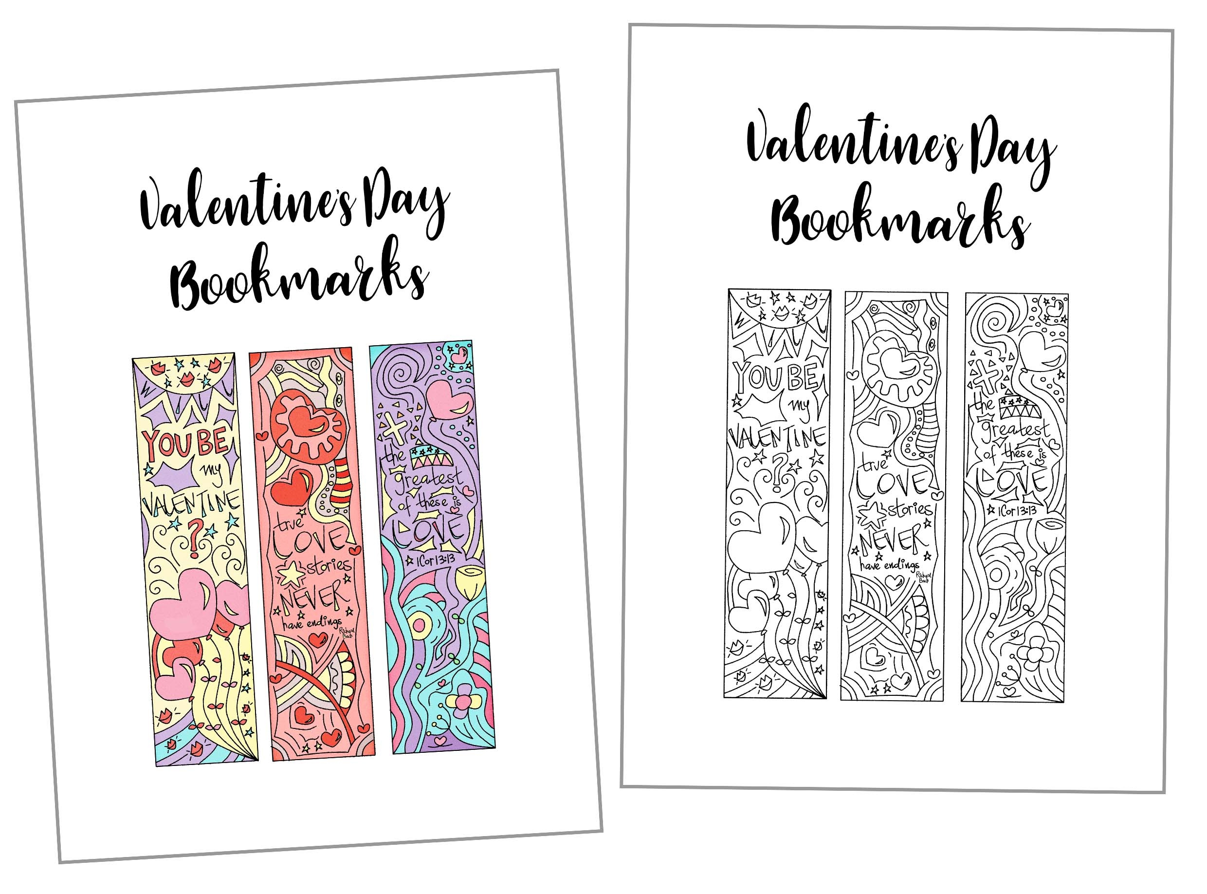 Coloring Valentine&amp;#039;s Day Bookmarks Free Printable - Free Printable Bookmarks For Libraries
