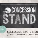 Concession Stand 11X17 Printable Sign Instant Download | Etsy   Free Concessions Printable