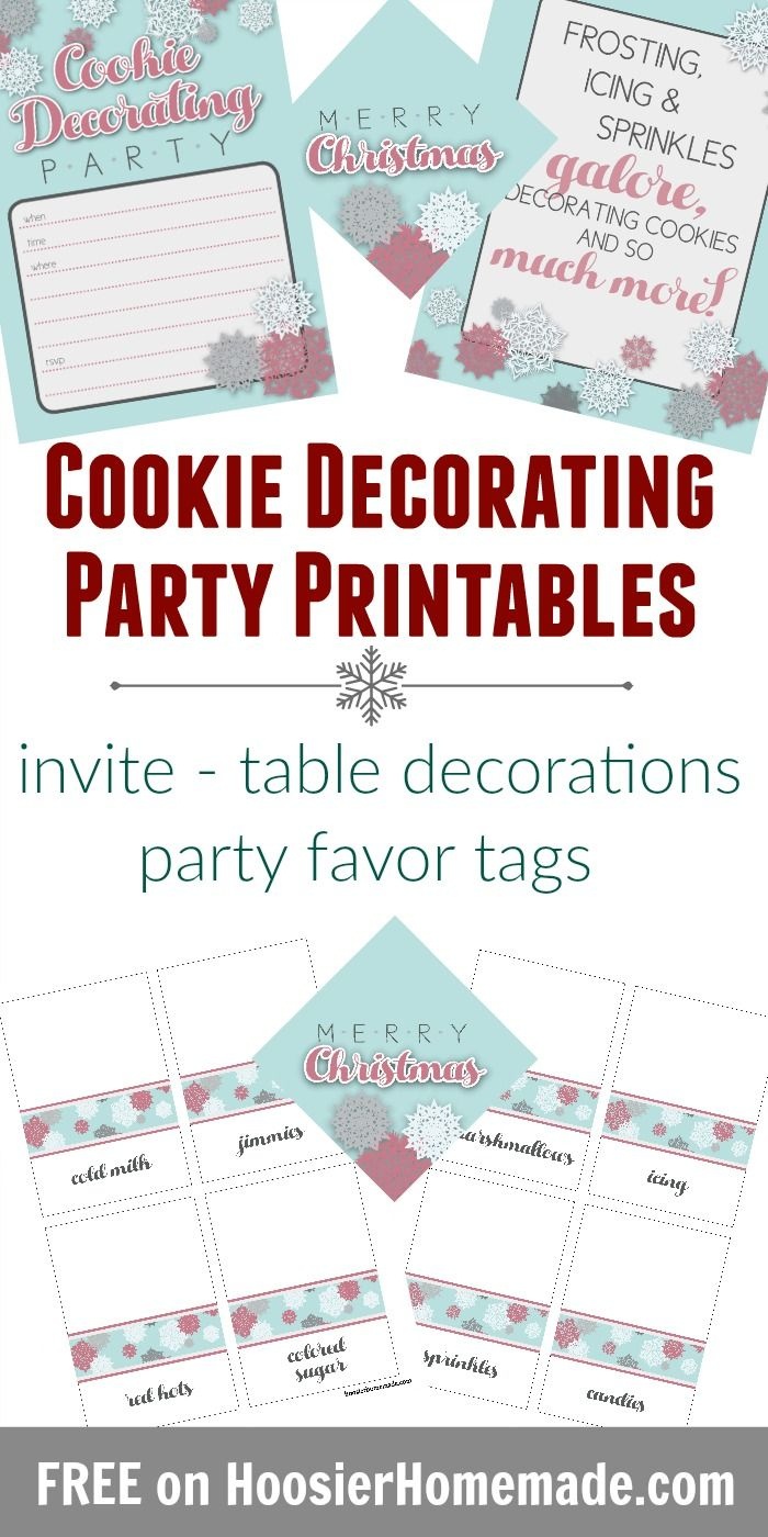 Cookie Decorating Party Printables - Invitation, Table Decorations - Free Printable Cookie Decorating Invitations