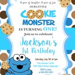 Cookie Monster First Birthday, One Year, Birthday Party, Invitation    Digital Or Printed   Free Printable Cookie Monster Birthday Invitations