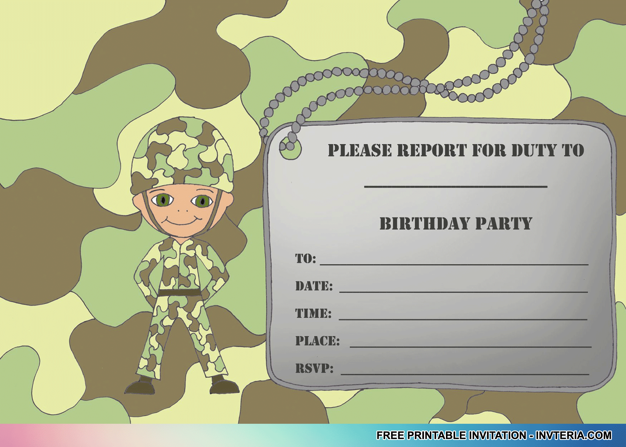 Cool Best Free Printable Boys Birthday Invitations Idea | Invitation - Free Printable Camouflage Invitations