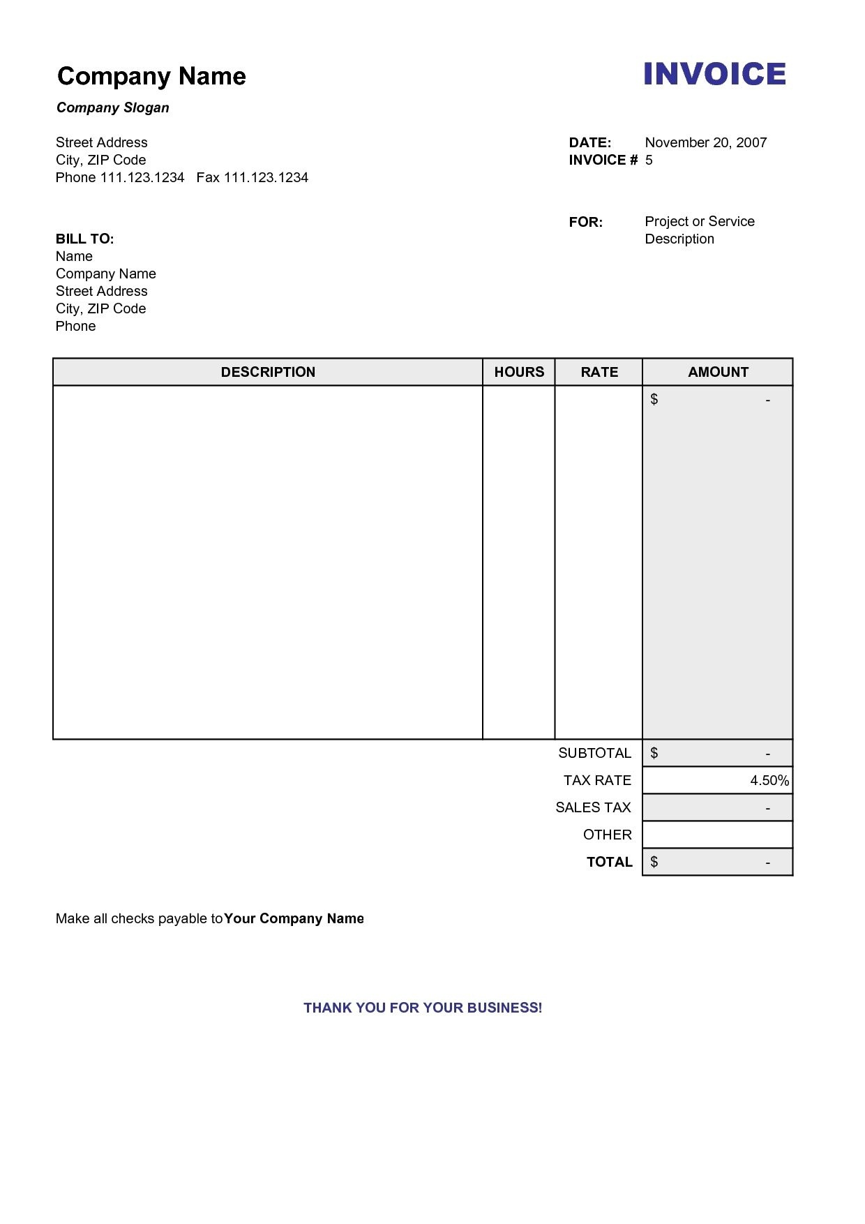 Copy Of A Blank Invoice Invoice Template Free 2016 Copy Of Blank - Free Printable Blank Invoice