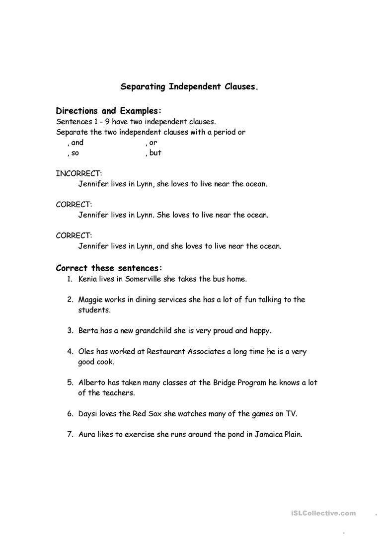 Correcting Run-On Sentences Worksheet - Free Esl Printable - Free Printable Sentence Correction Worksheets