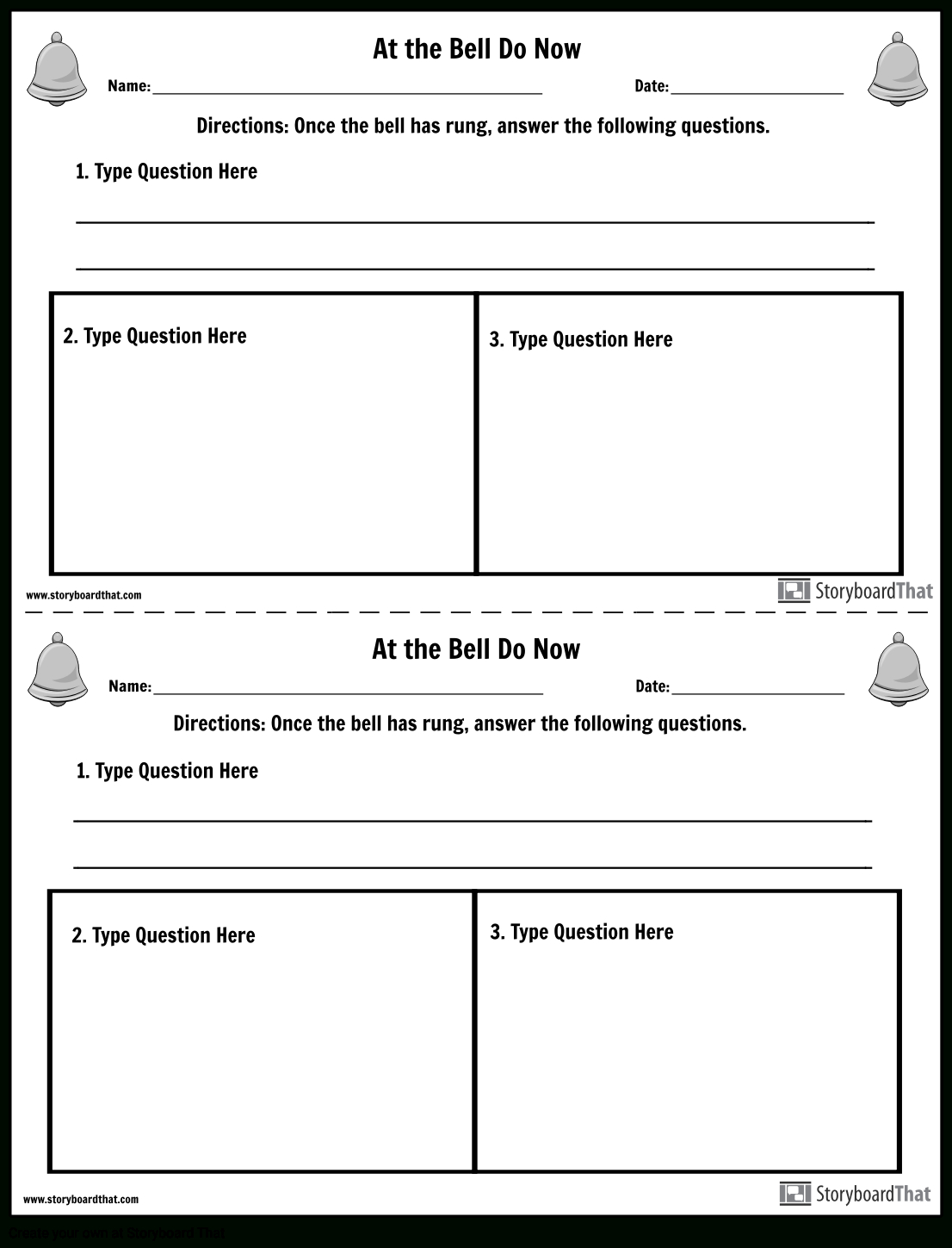 Create Bell Ringer Activities | Bell Ringer Template - Free Printable Bell Ringers