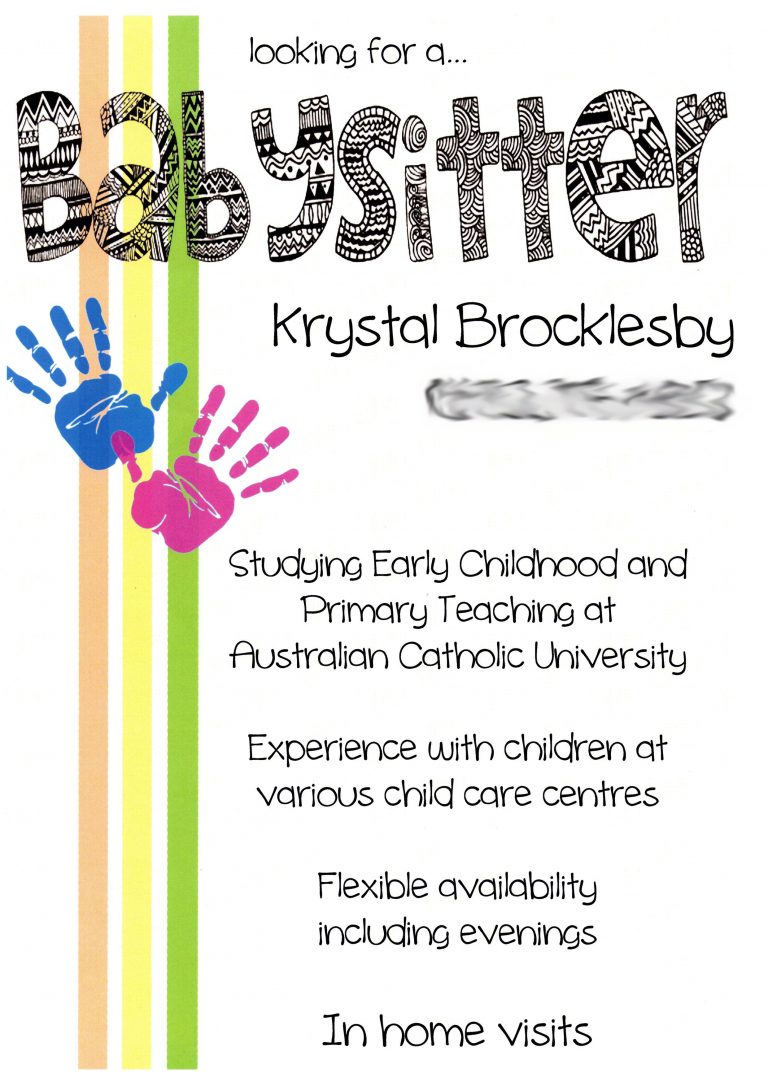 Creative, Cute Babysitting Flyers | Babysitting Flyers | Babysitting ...