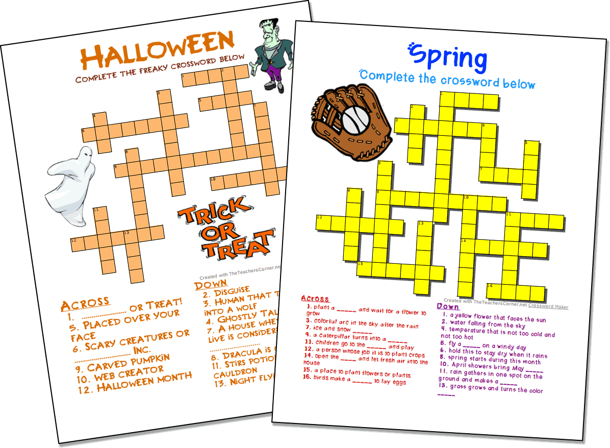 Crossword Puzzle Maker | World Famous From The Teacher&amp;#039;s Corner - Crossword Maker Free Printable