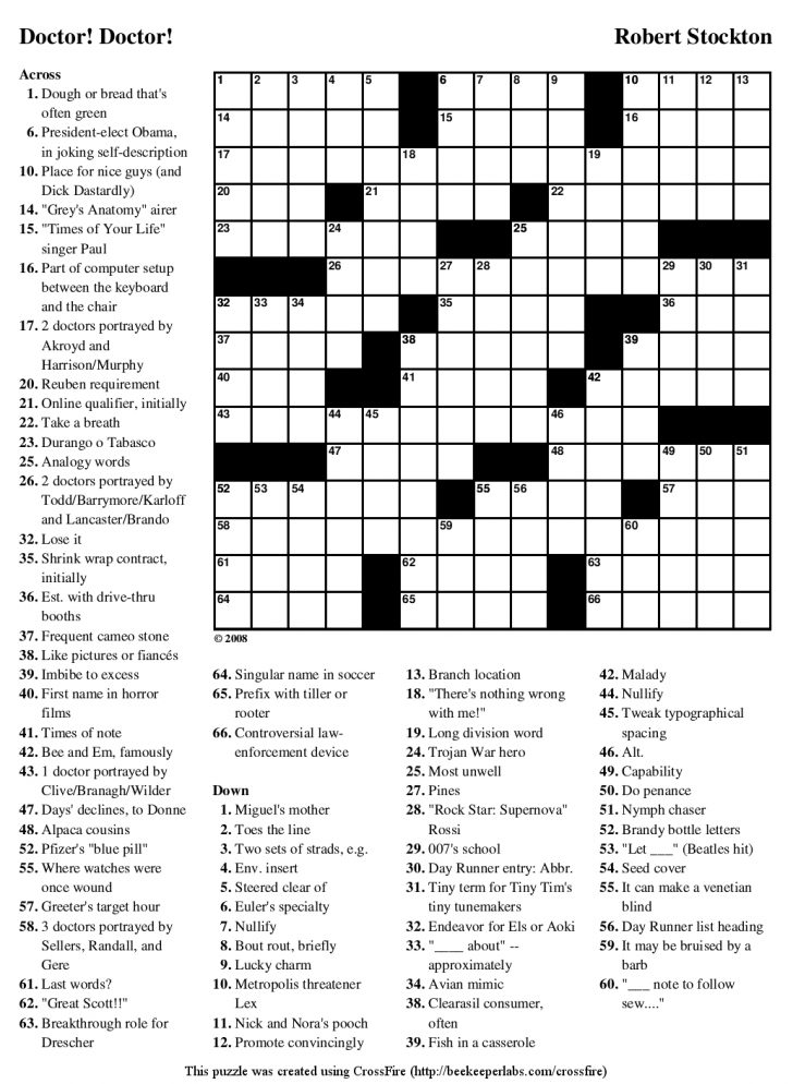 Free Printable Crossword Puzzle Maker With Answer Key