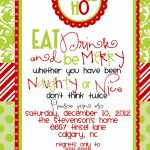 Custom Designed Christmas Party Invitations Eat Drink And Be Merry   Free Printable Christmas Invitations