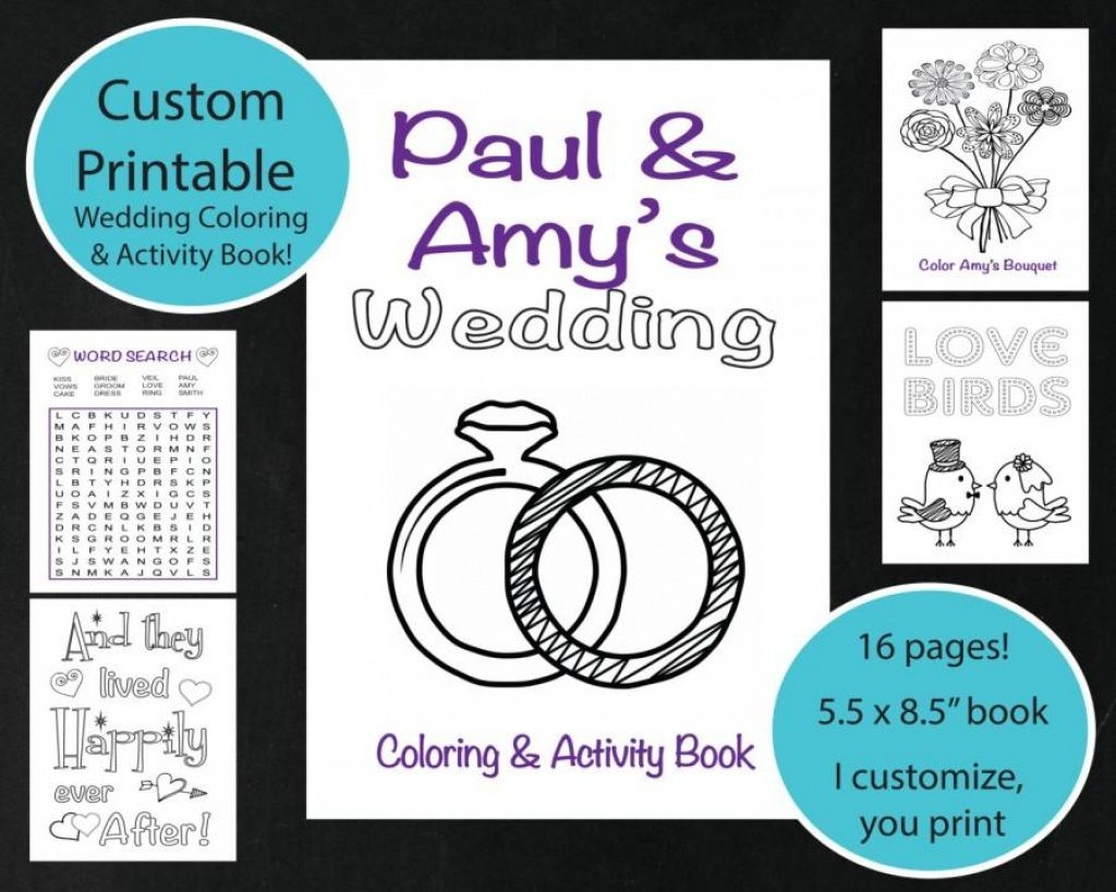 Custom Printable Wedding Coloring &amp;amp; Activity Book, Personalized In - Free Printable Personalized Children&amp;amp;#039;s Books