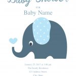 Cute Elephant Baby Shower Invitation Template | Free Invitation   Free Baby Shower Invitation Maker Online Printable