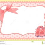 Cute Template For Baby's Card Stock Vector   Illustration Of Holiday   Free Printable Baby Announcement Templates