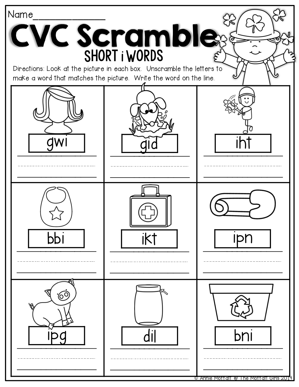 Cvc Scramble! Unscramble The Letters To Make A Word That Matches The - Cvc Words Worksheets Free Printable