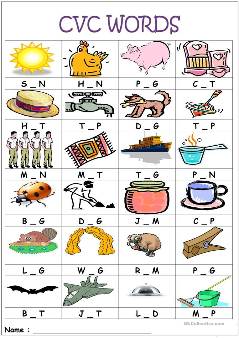 Cvc Word Worksheets