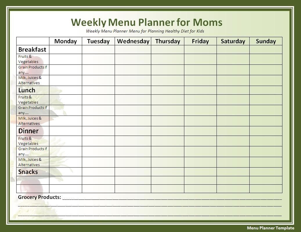 Cycle Menu Template | Menu Planner Template Free , Menstrual Cycle - Free Printable Menu Templates Word