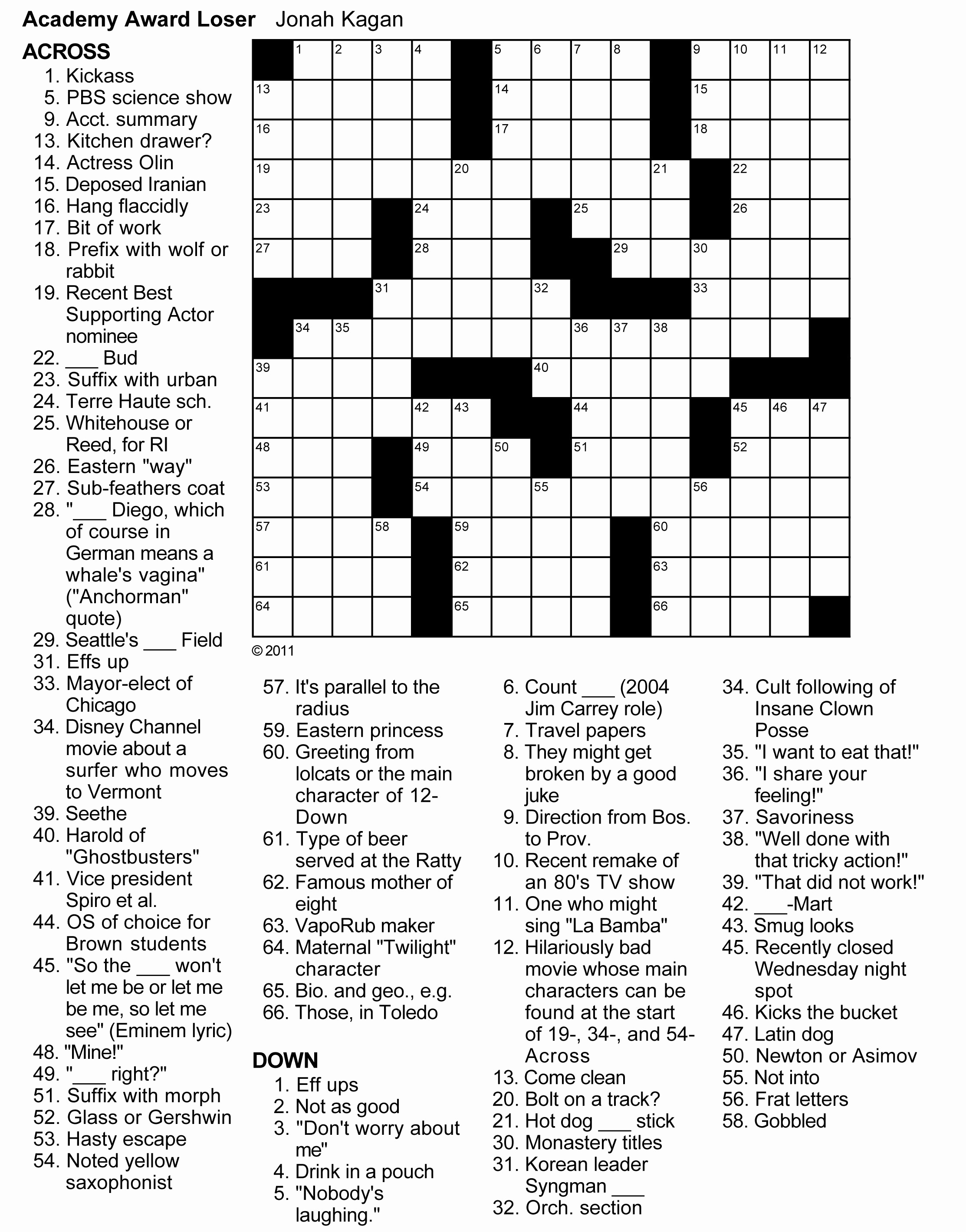 free daily crossword puzzles on line