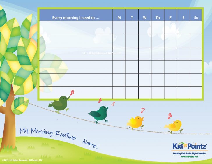 Children's Routine Charts Free Printable