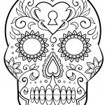Day Of The Dead Sugar Skull Coloring Page | Free Printable Coloring   Free Printable Sugar Skull Day Of The Dead Mask