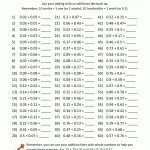 Decimal Math Worksheets Addition   Free Printable Worksheets For 5Th Grade