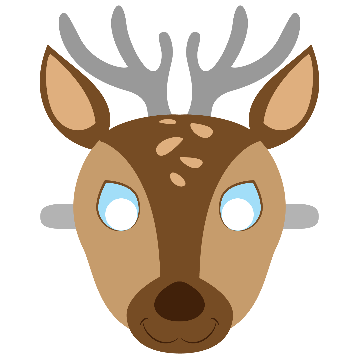 Deer Mask Template | Free Printable Papercraft Templates | Camping - Free Printable Wolf Mask