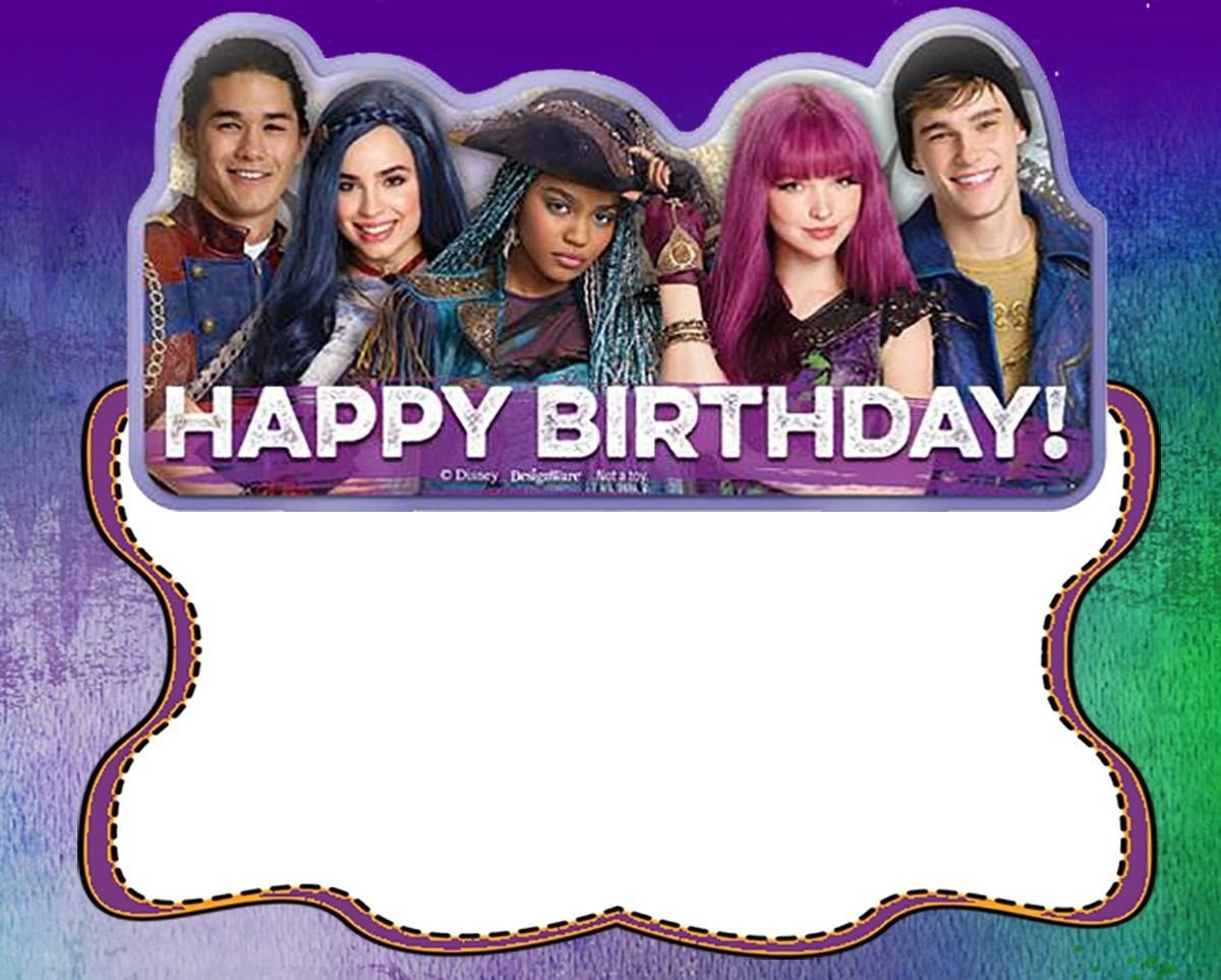 Descendants Birthday Party Invitation Card | Coolest Invitation - Free Printable Descendants Invitations