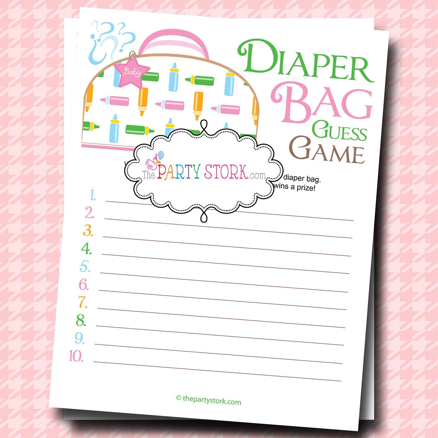 Diaper Bag Game For Shower -Take A Diaper Bag And Fill It With - What&amp;amp;#039;s In The Diaper Bag Game Free Printable