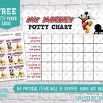 Digital Mickey Mouse Potty Training Chart Free Punch Cards | Etsy   Free Printable Minnie Mouse Potty Training Chart