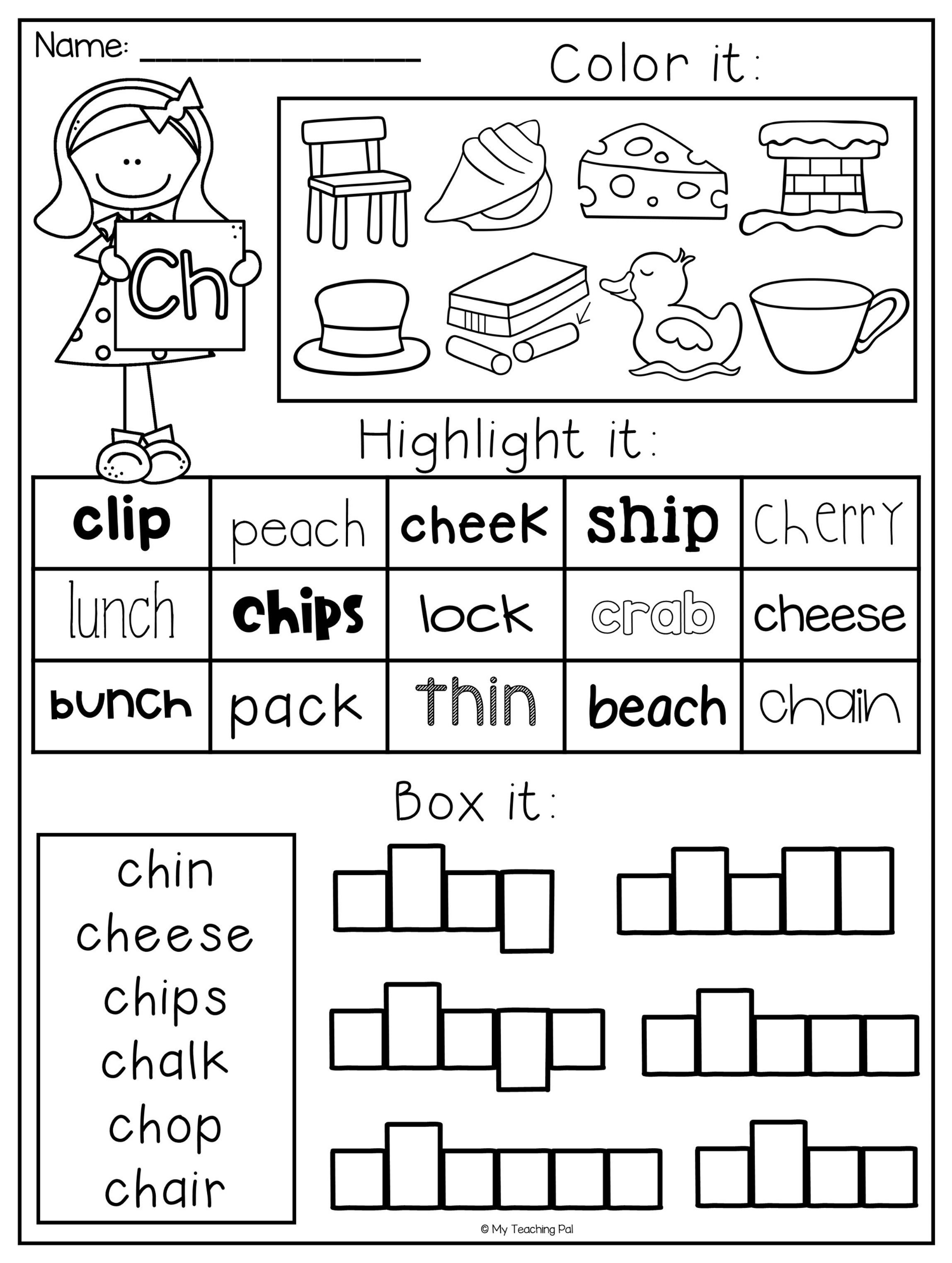 Sh Ch Th Words Worksheets