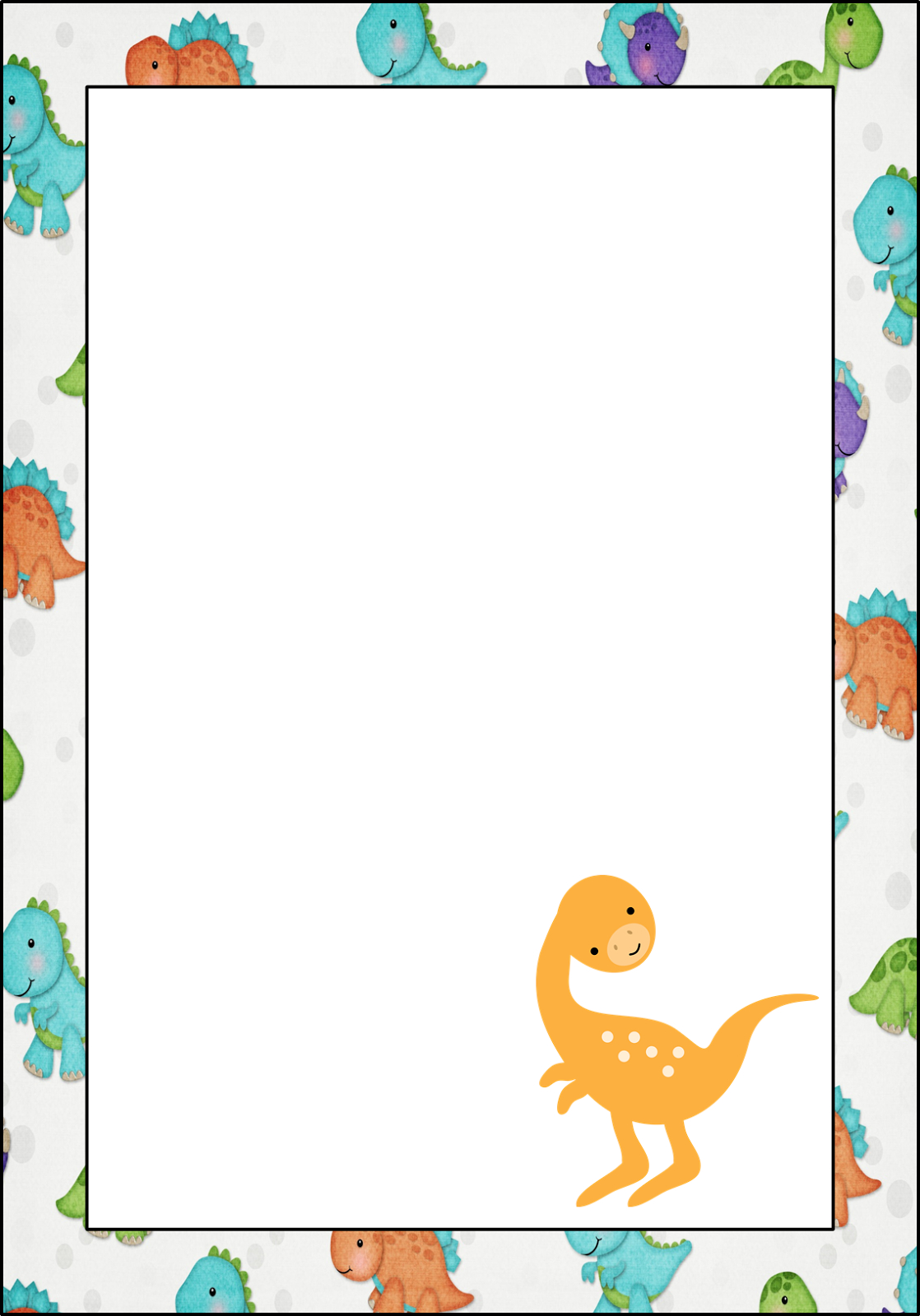 Dinosaur: Free Printable Frames, Invitations, Cards Or Labels - Free Printable Dinosaur Labels