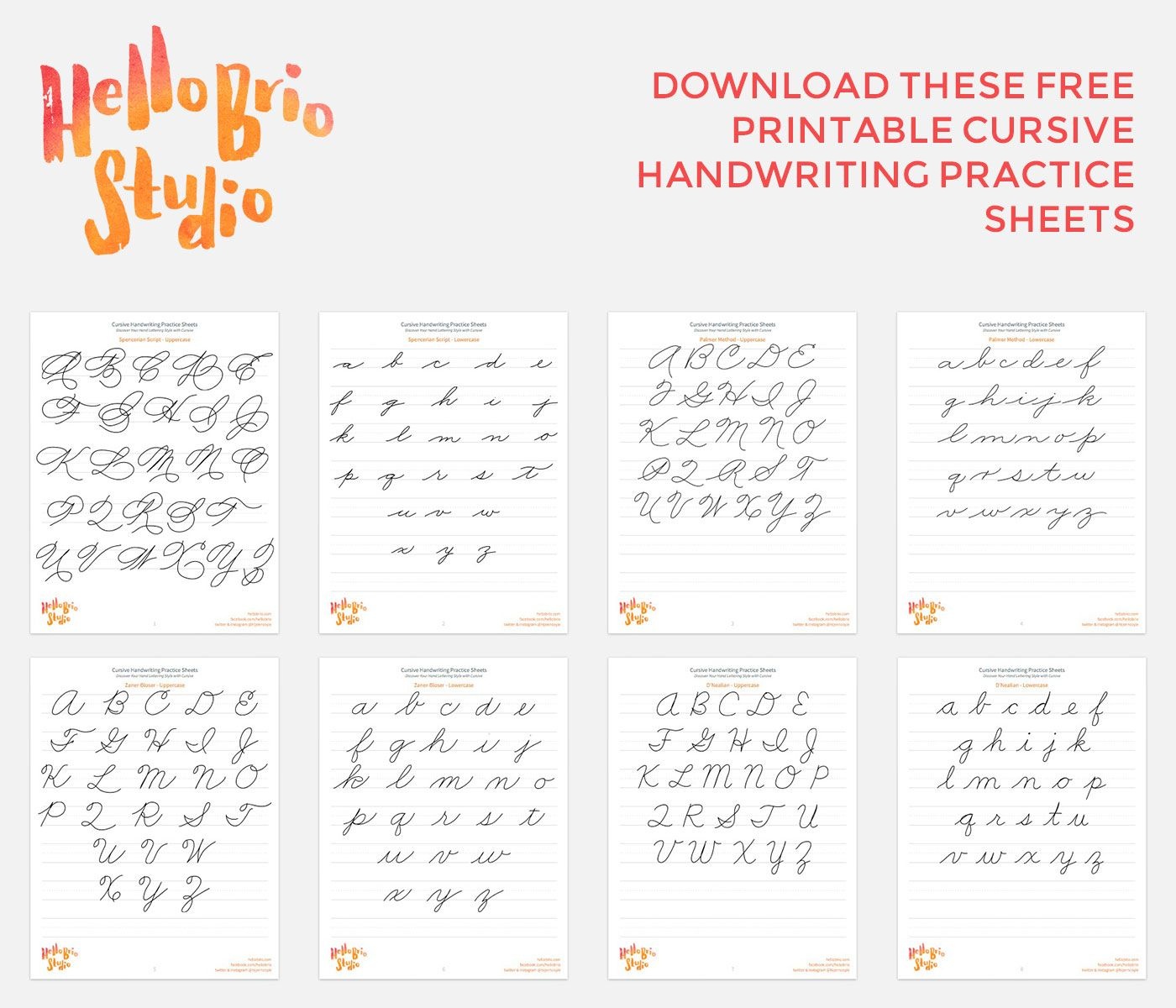 Discover Your Hand Lettering Style With Cursive | Fanciful - Calligraphy Practice Sheets Printable Free