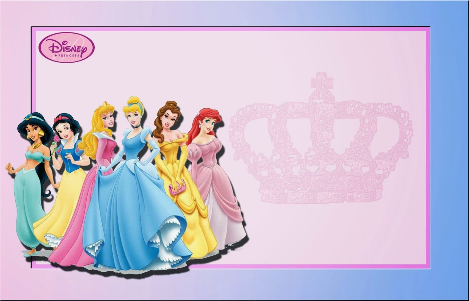 Disney Princess: Free Printable Invitations Or Photo Frames. - Oh My - Free Printable Princess Invitation Cards