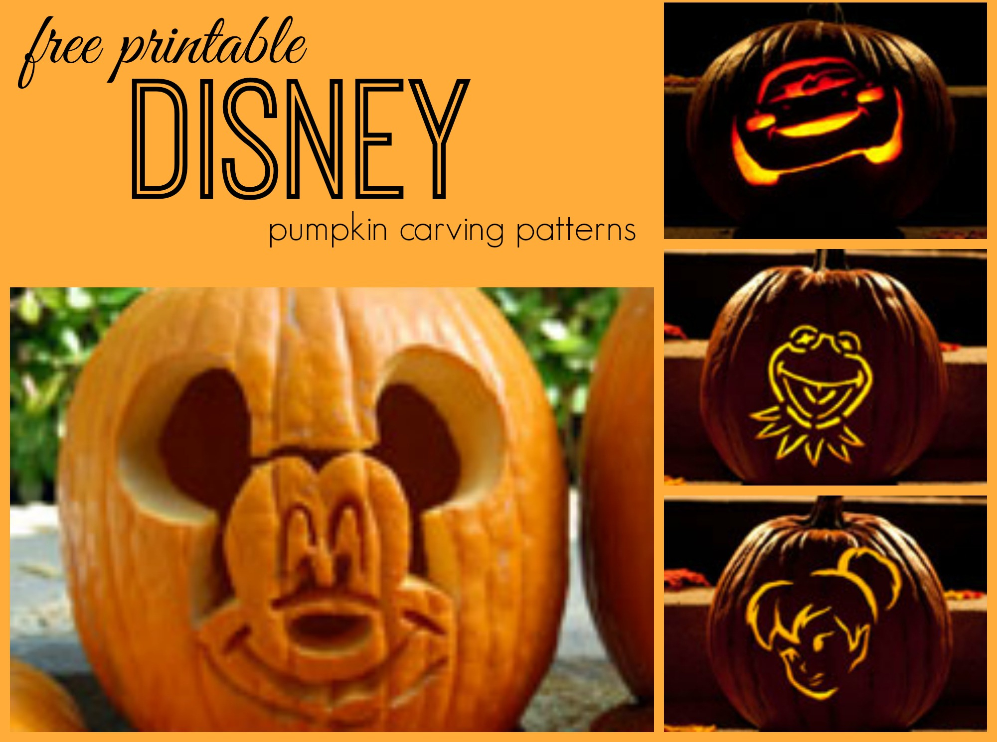 Disney Pumpkin Carving Patterns - Frugal Fanatic - Free Pumpkin Carving Templates Printable