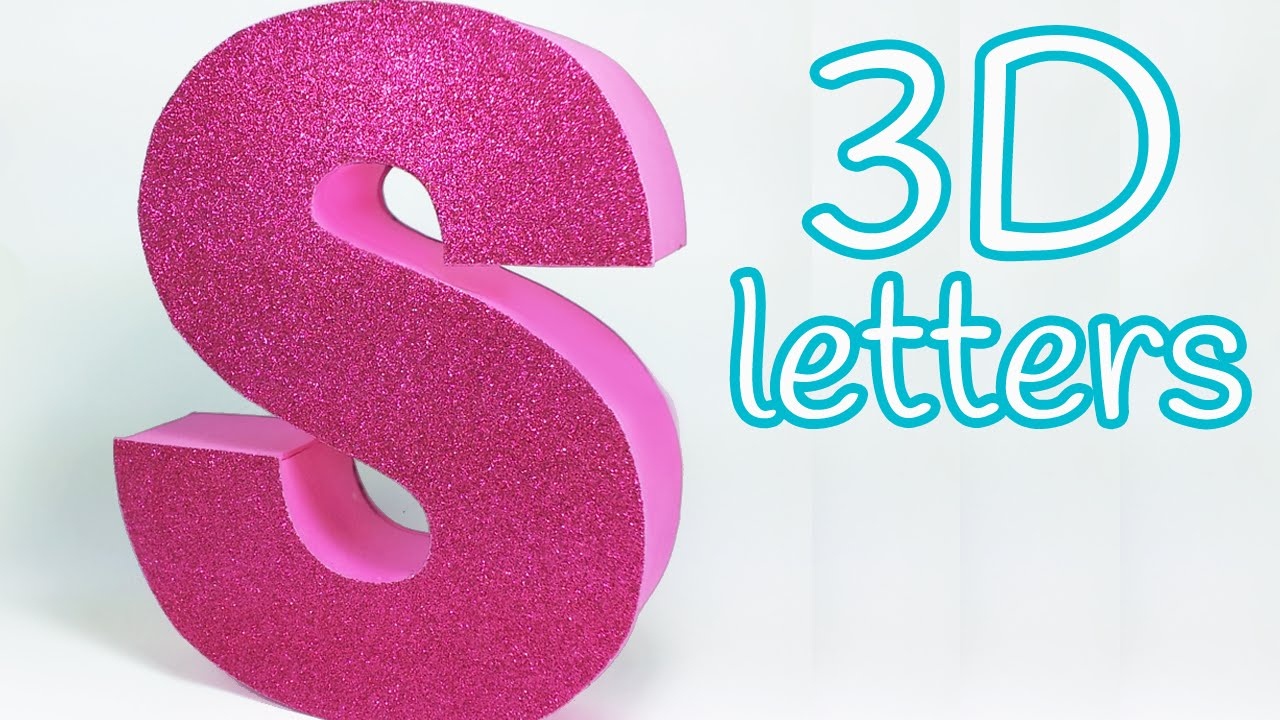 Diy Crafts: 3D Letters (Room Decor) - Innova Crafts - Youtube - Free Printable 3D Letters