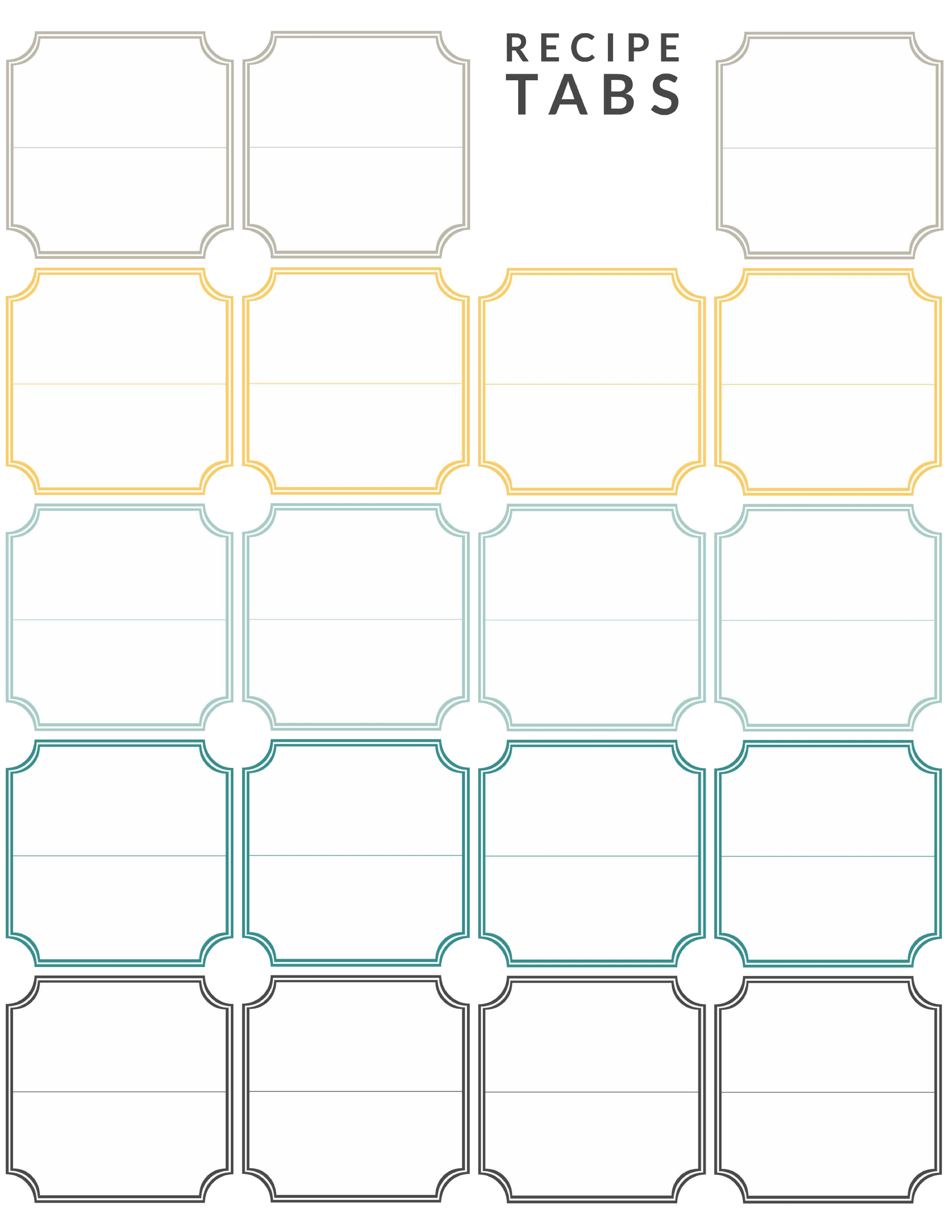 Printable Tabs For Binders