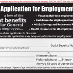 Dollar General Job Application   Printable Employment Pdf Forms   Free Printable Dollar Tree Application Form