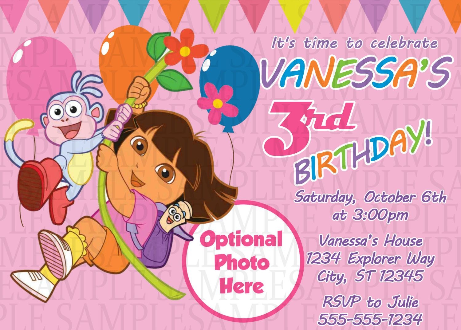 Dora The Explorer Birthday Invitation $11 | Kids Birthday - Dora Birthday Cards Free Printable