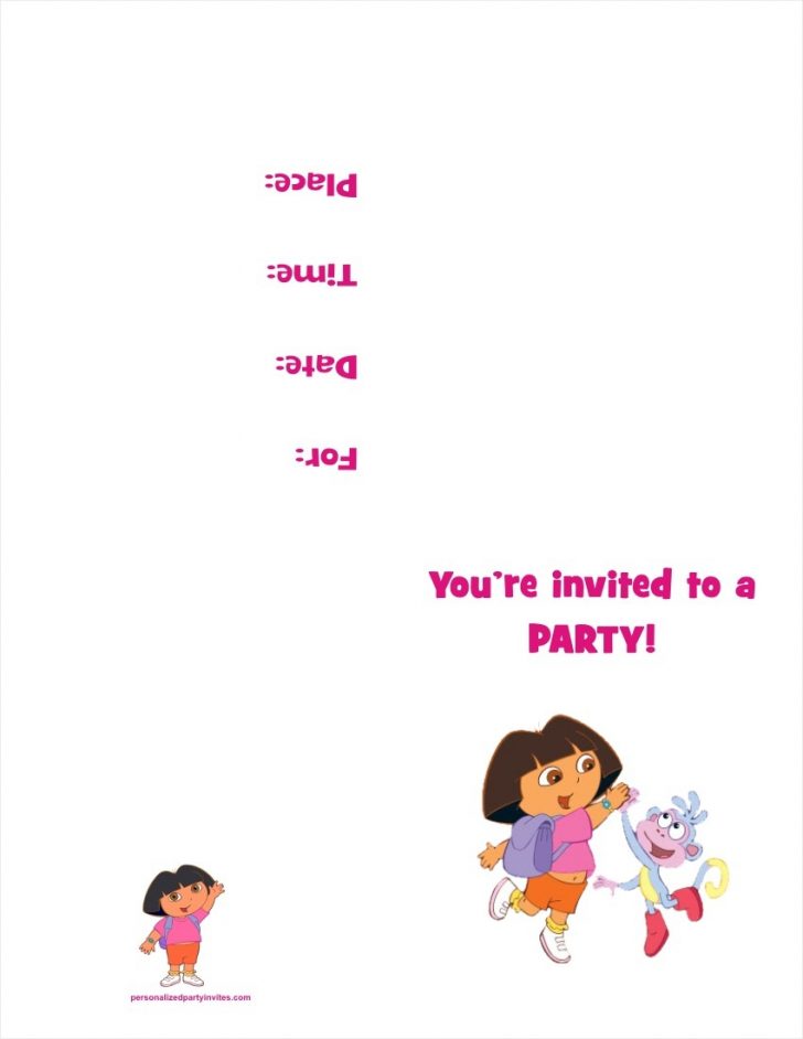 Dora The Explorer Free Printable Invitations