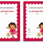 Download Now Free 1St Dora Birthday Invitations Wording | Bagvania   Dora Birthday Cards Free Printable