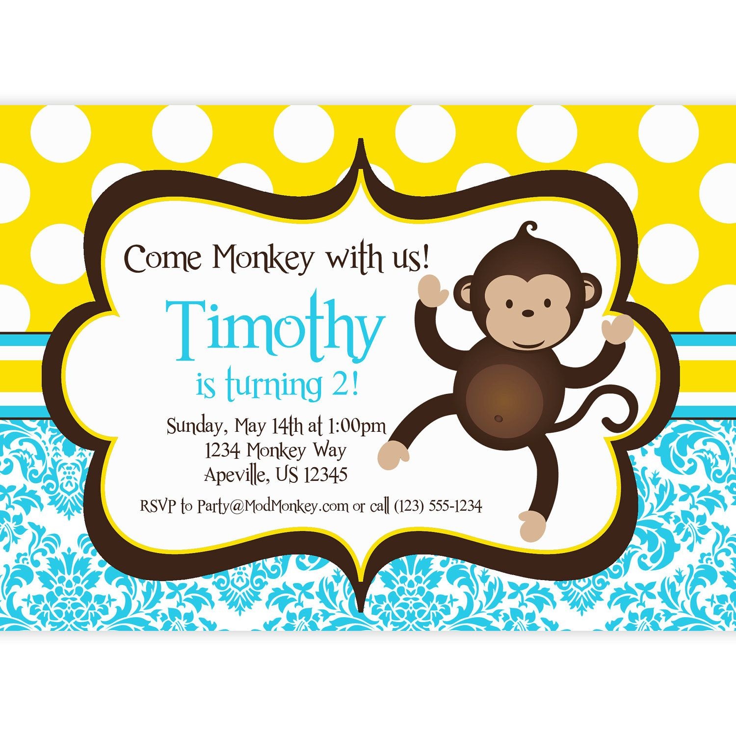 Download Now Free Monkey Birthday Invitations | Bagvania Invitation - Free Printable Monkey Birthday Party Invitations