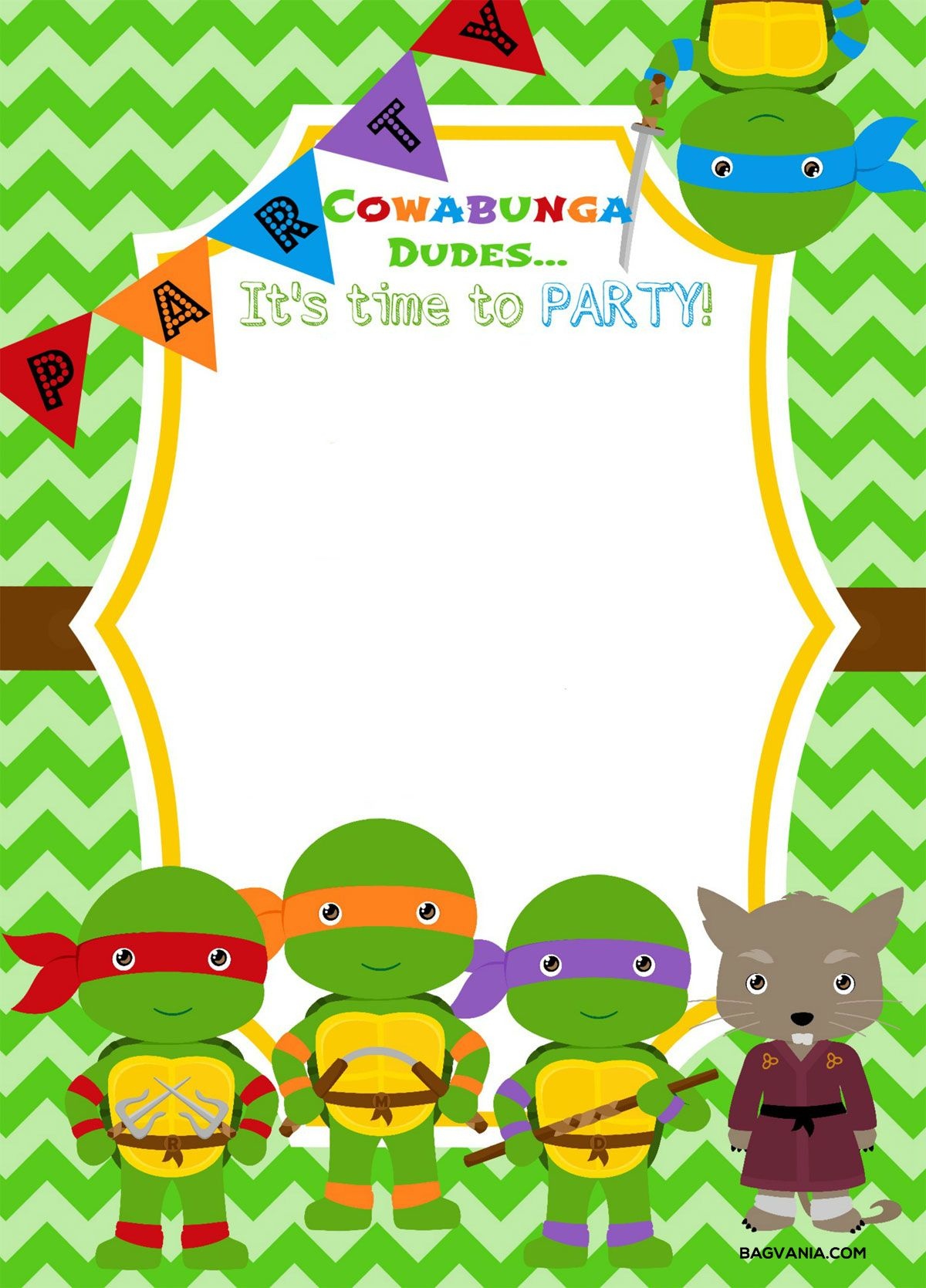Download Now Free Printable Ninja Turtle Birthday Party Invitations - Free Printable Tmnt Birthday Party Invitations