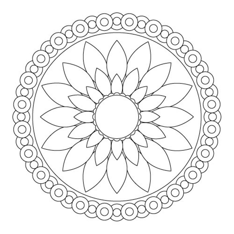 Download Simple Flower Mandala Coloring Pages Or Print Simple - Free Printable Mandala Patterns