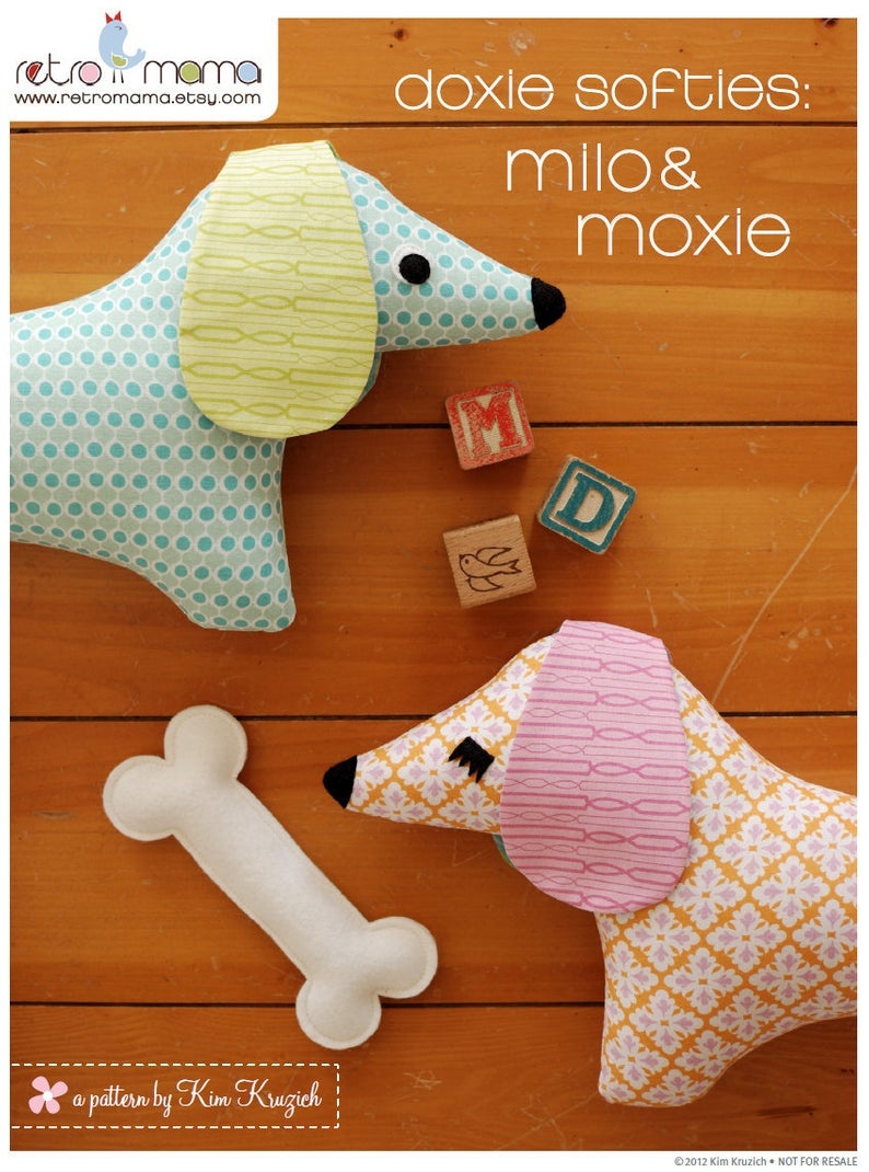 Doxie Stuffed Animal Sewing Pattern Tutorial Pdf Sewing | Etsy - Free Printable Dachshund Sewing Pattern