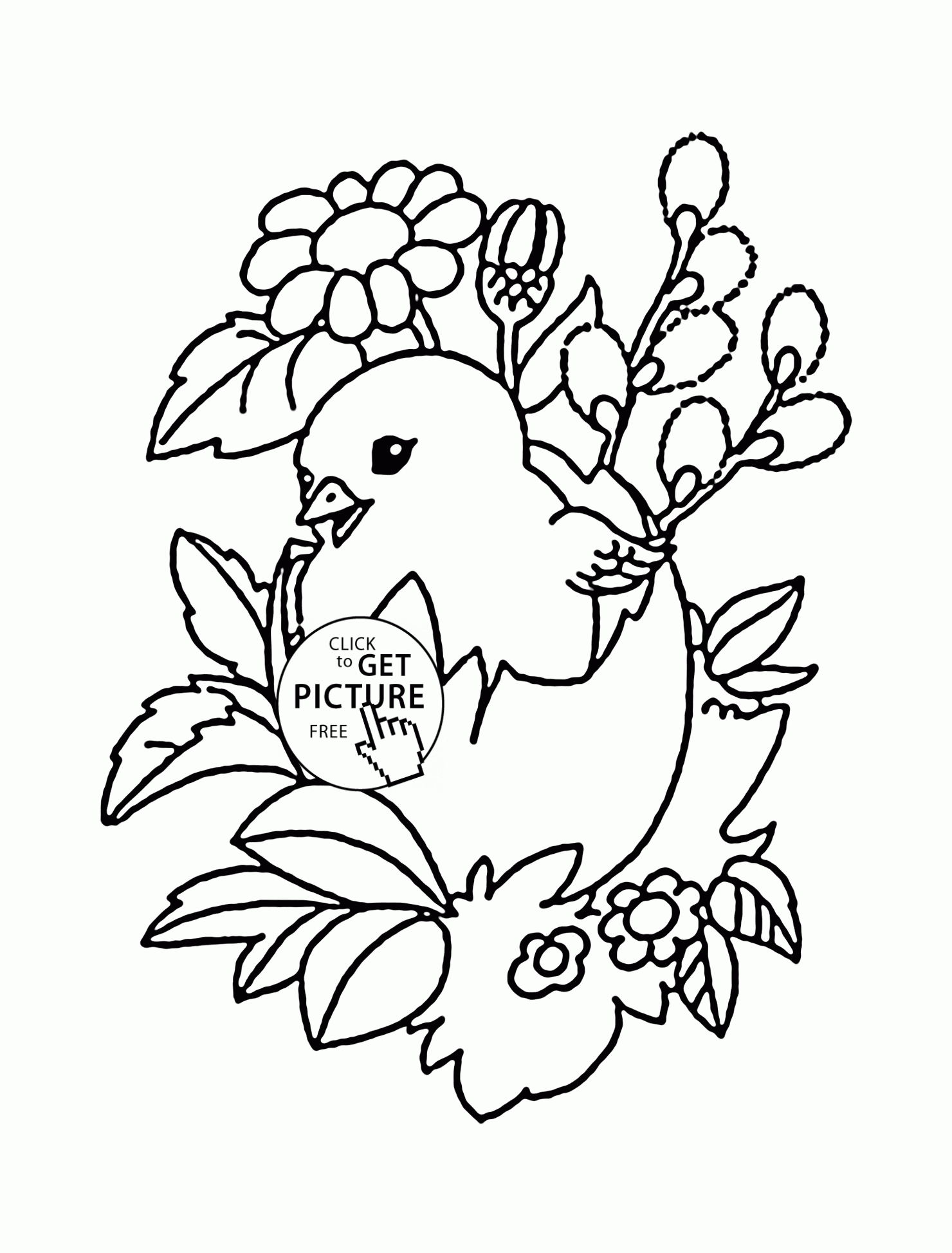 Easter Chick Coloring Page For Kids, Holidays Coloring Pages - Free Printable Easter Baby Chick Coloring Pages